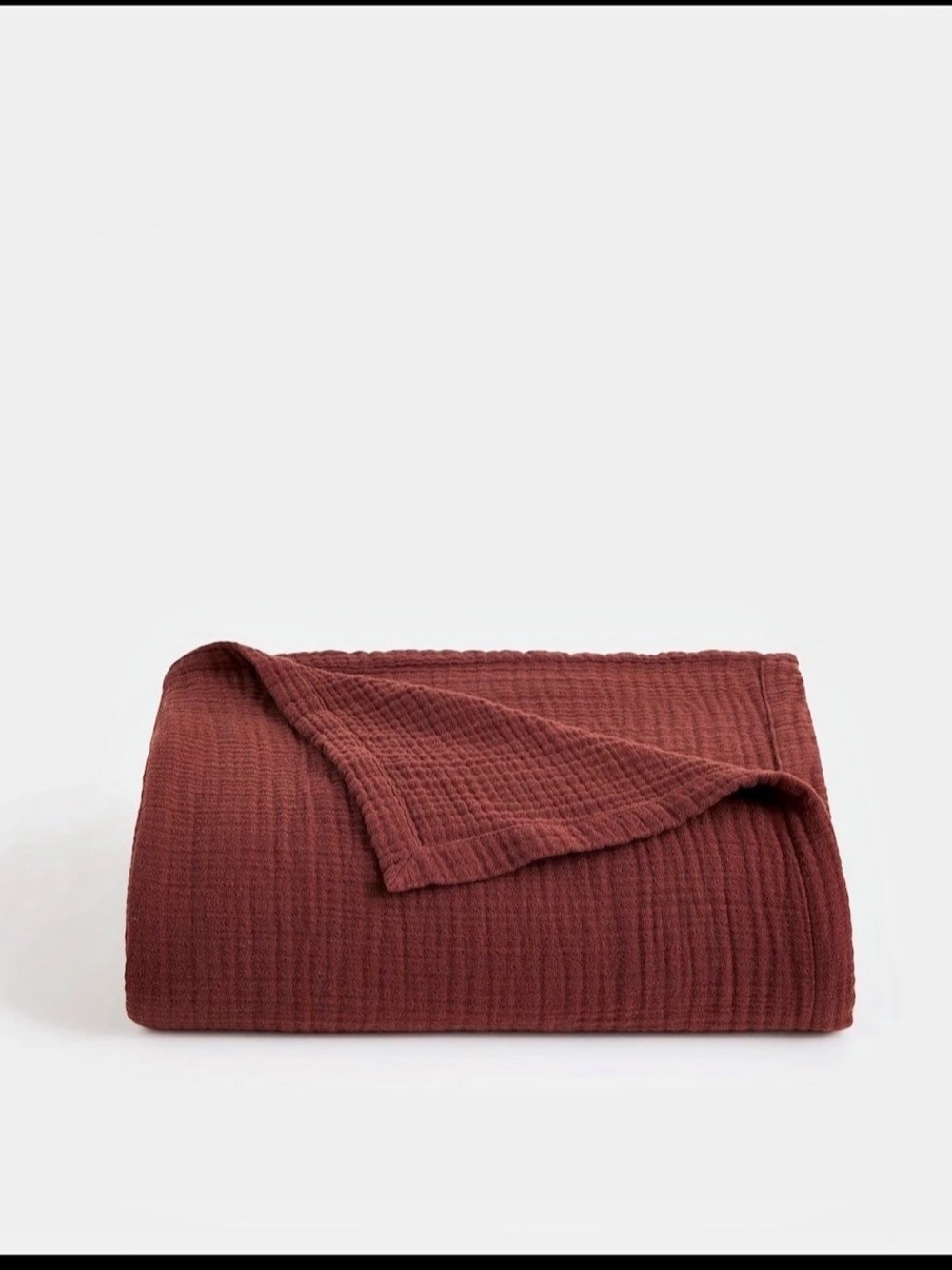 Quince Organic Airy Gauze Blanket, Full/Queen, Burgundy